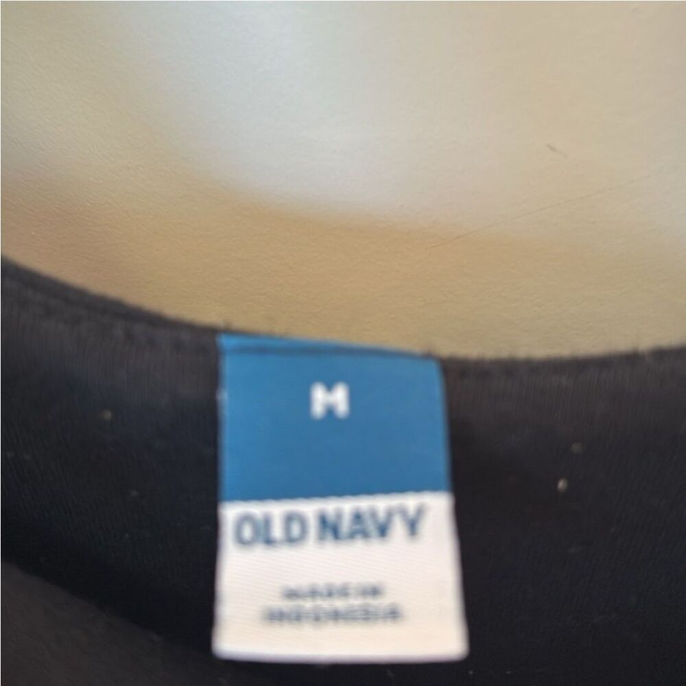 Old Navy Little Black Dress Sz M Strappy Ribbed Mini Shelf Bra Adjustable Strap - Picture 3 of 4